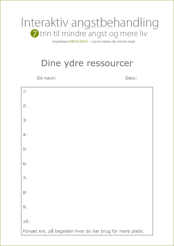 Dine ydre ressourcer